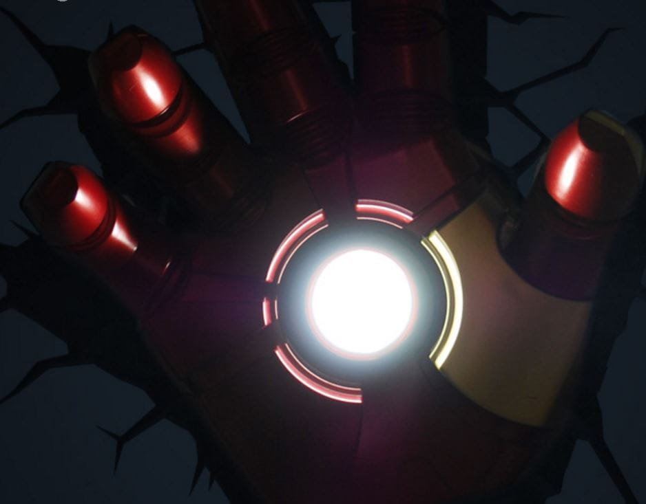 Lampe Murale 3D Iron Man Marvel Par Philips - LED Rouge, Alimentation Piles, Neuf Sous Emballage
