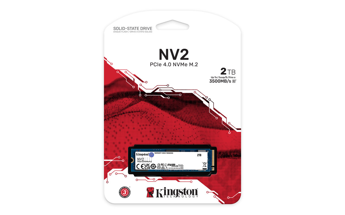 内蔵型SSD Kingston NV2 2TB SSD Kingston、NV2 PCIe 4.0 NVMe SSDで次世代のパフォーマンスを