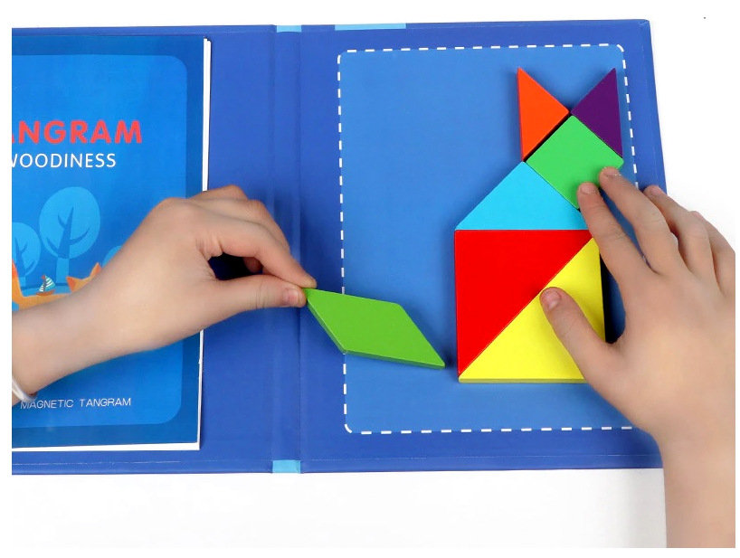TANGRAM 2枚セット Tangram drewniana gra logiczna klocki UKŁADANKA 7e