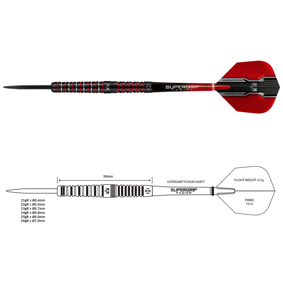 Rzutki Harrows Wolfram Infinity 97% Steeltip 21 gR - Harrows