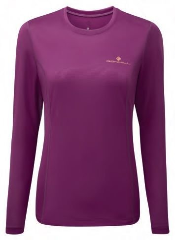 Ronhill Tech Afterhours L/S Tee (Womens) - Grape/Mango/Reflective