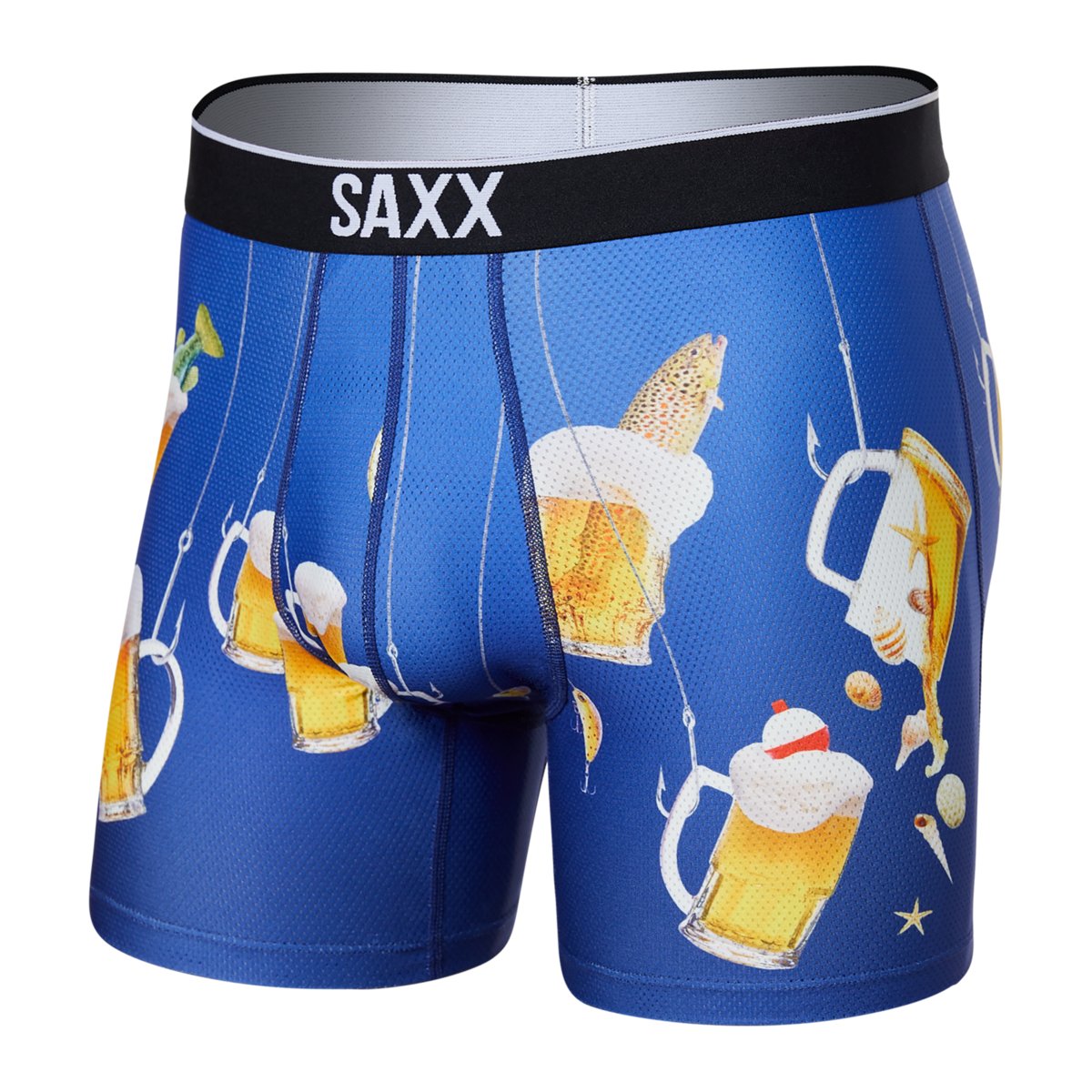 Bokserki Męskie Sportowe Saxx Volt Boxer Brief Piwo – Niebieskie-L