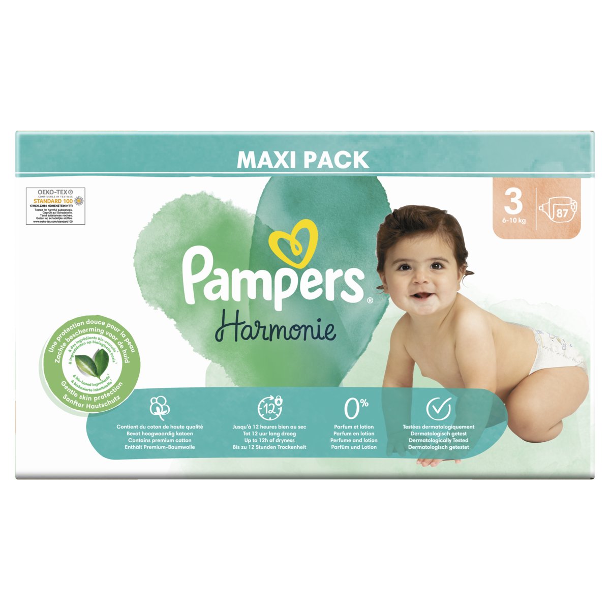 Pampers Harmonie 48 Couches Taille 2 - Protection 12h Bio