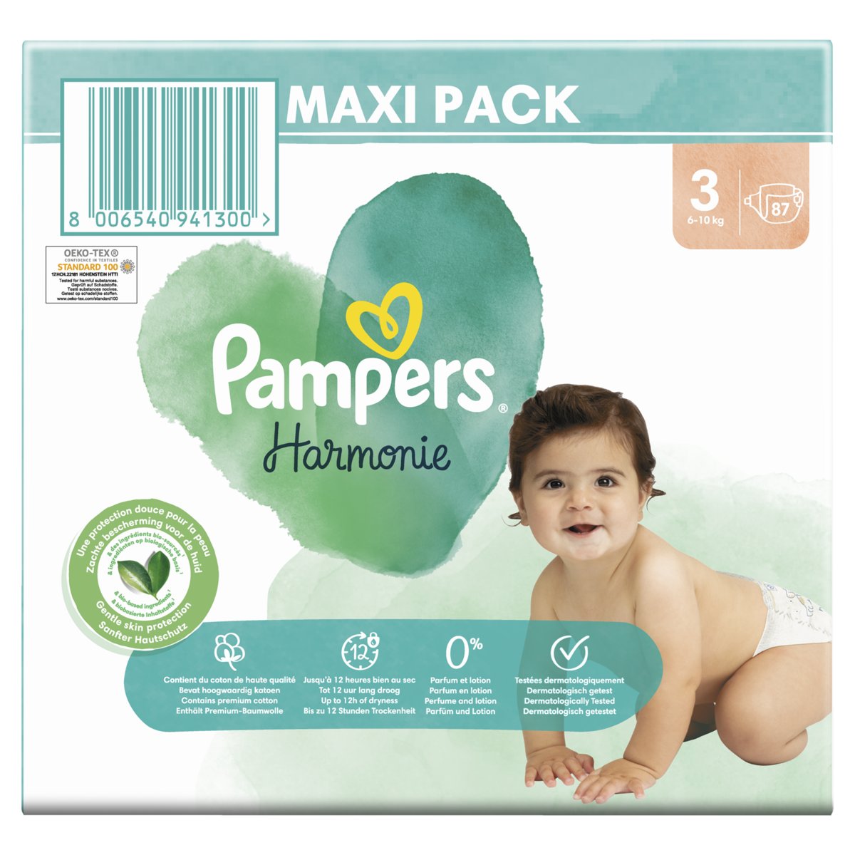 Pampers Harmonie / Pure Taille 3 (6-10 kg) 88 couches