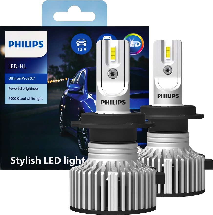 2 x Lampadine LED H7 PHILIPS Ultinon Pro3021 6000K