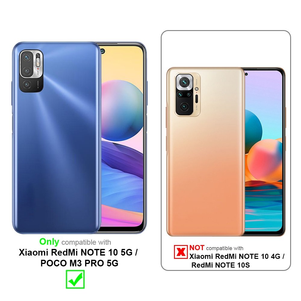 Cover In Pelle PU Con Portafoglio Per Xiaomi Redmi Note 10 5G / Note 10T 5G / Poco M3 Pro 5G, Antiurto