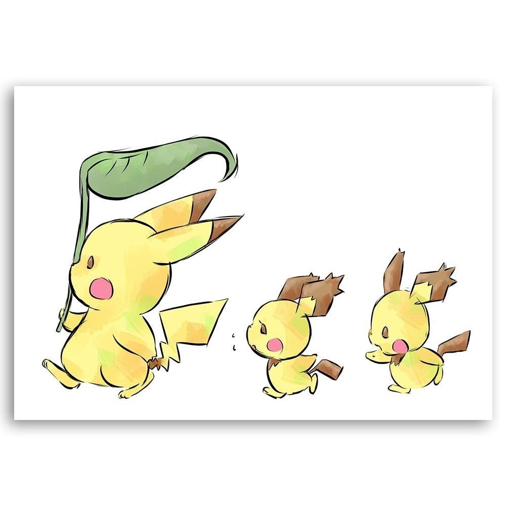 Feeby Obraz na płótnie, FEEBY Wędrujące Pokémony Pikachu - Victoria Bravo  100x70