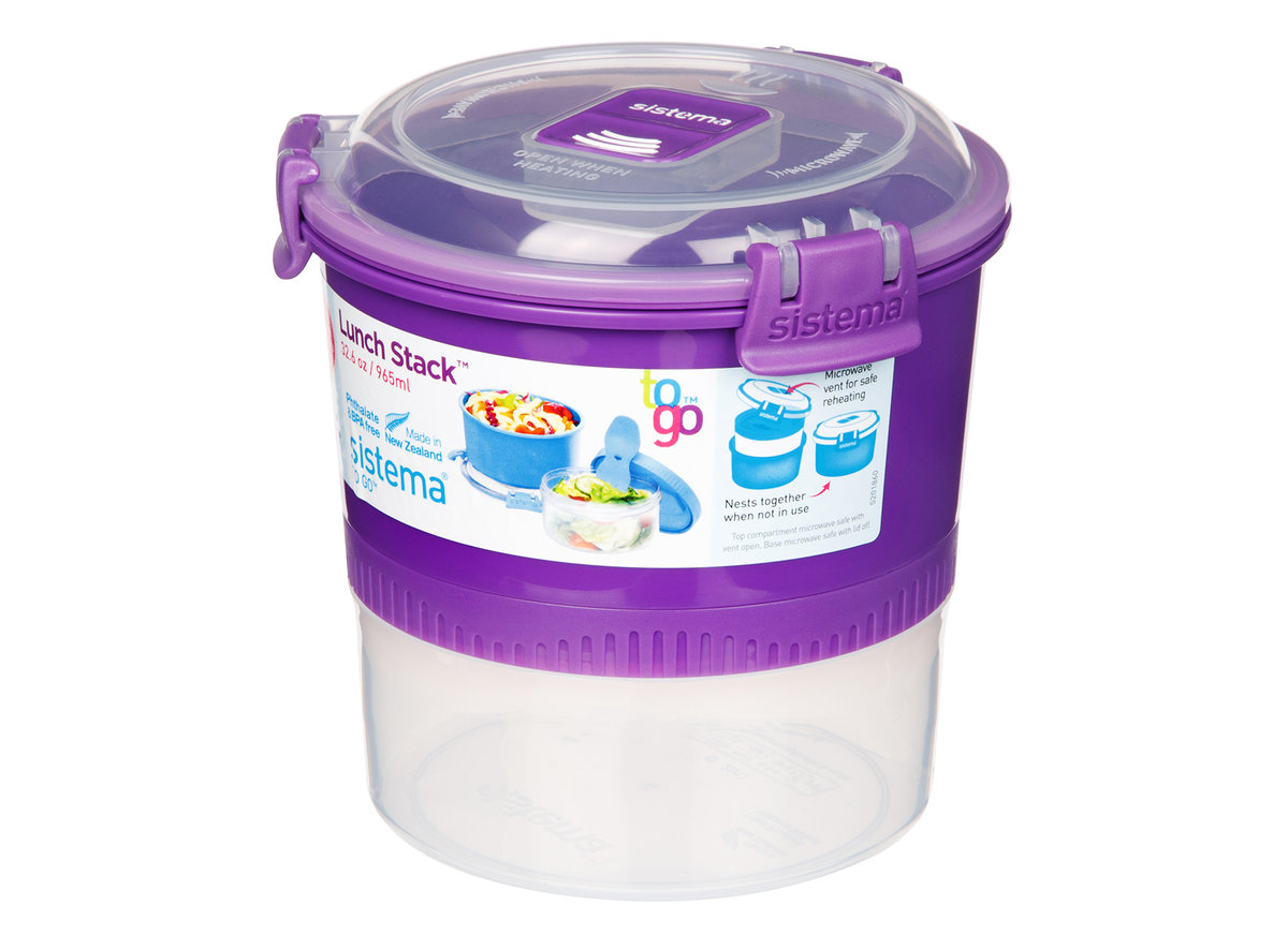 Sistema To Go Lunch Stack Food Storage Container Round 965mL