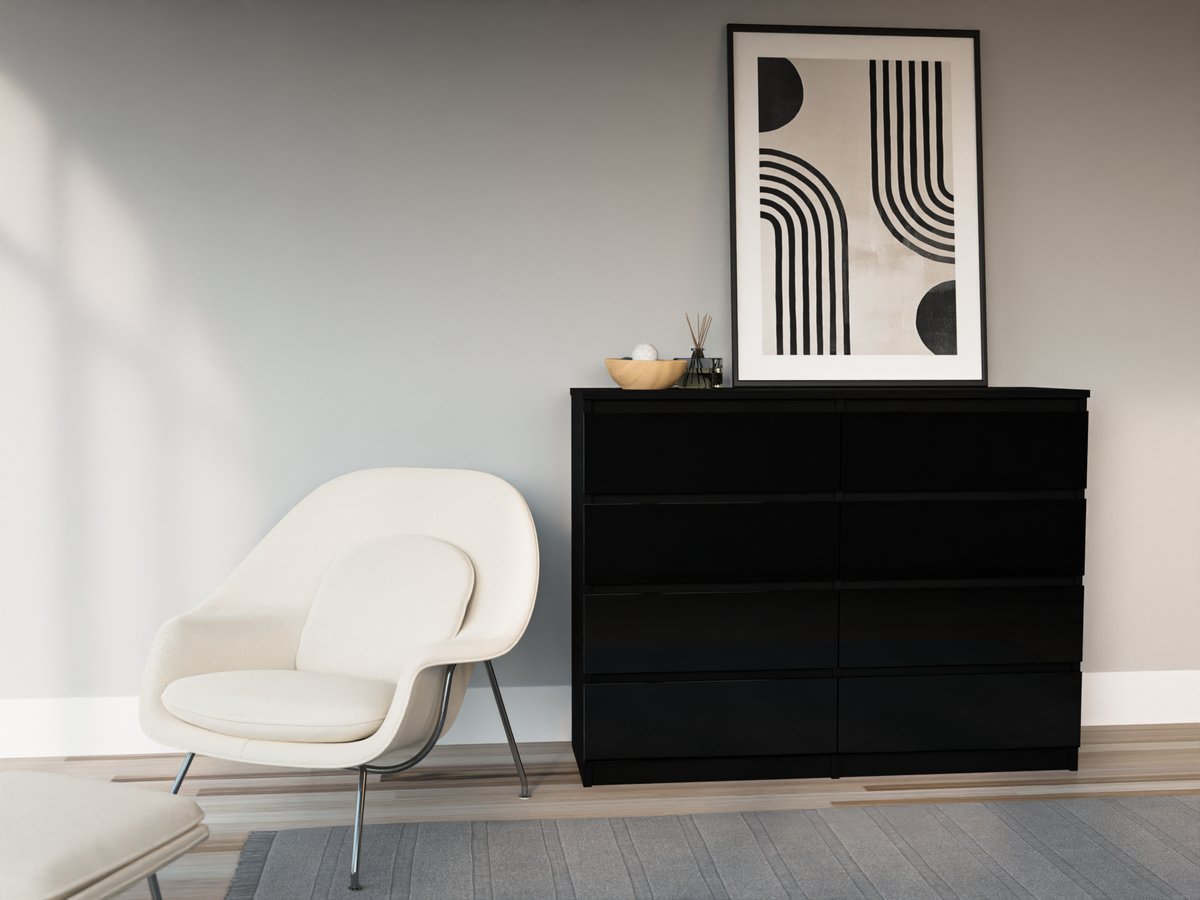 3E 3xE Kommode 140 cm mit 2 Türen und 3 Schubladen in Weiß 3E 3xE Kommode 140 cm mit 2 Türen und 3 Schubladen in Weiß