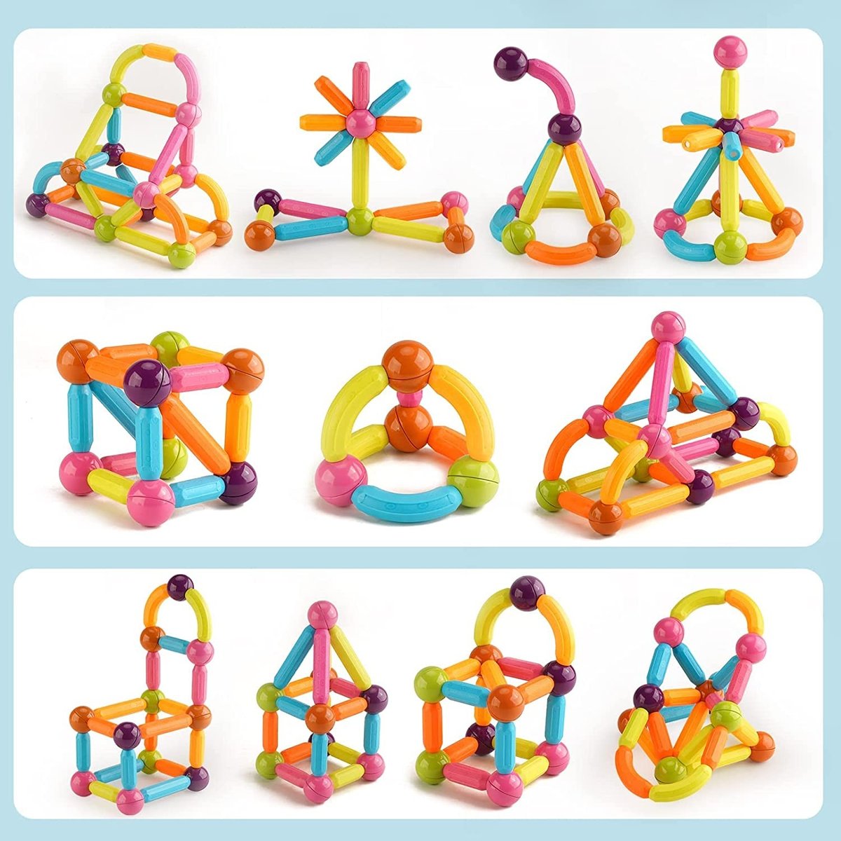 Klocki Magnetyczne MEGA ZESTAW Magnetic Sticks XXL 128 sztuk