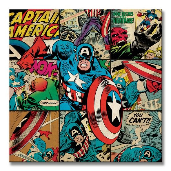 MARVEL - Canvas 60X80 '38mm' - Captain America Retro