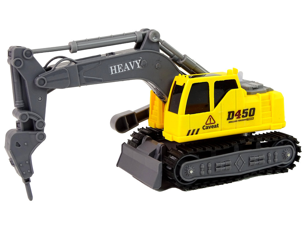 Koparka Gąsiennicowa Wiertnica Żółta 1:16 - Lean Toys | Sklep