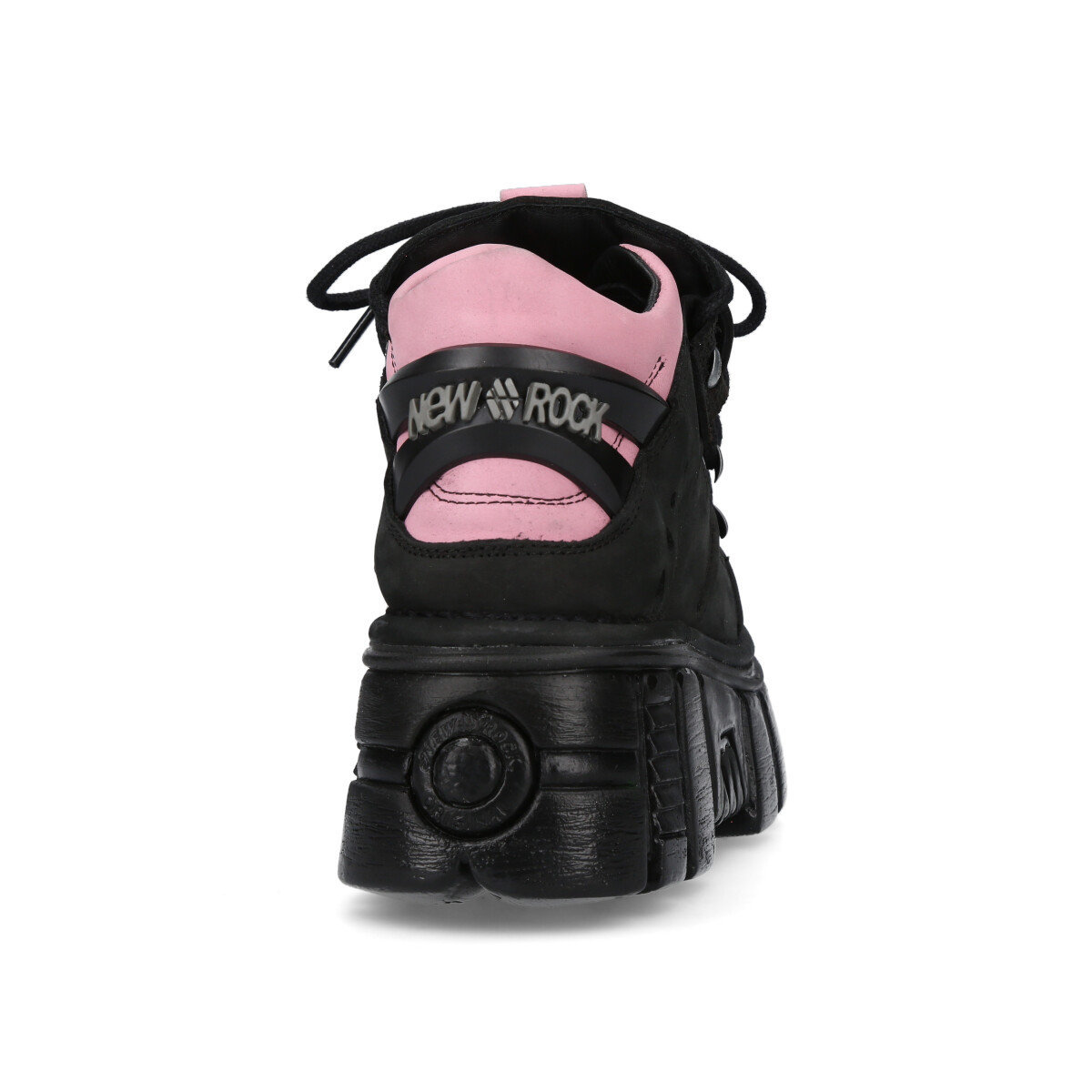 Buty New Rock Nobuck Negro, Nobuck Rosa Tower Negro Lateral