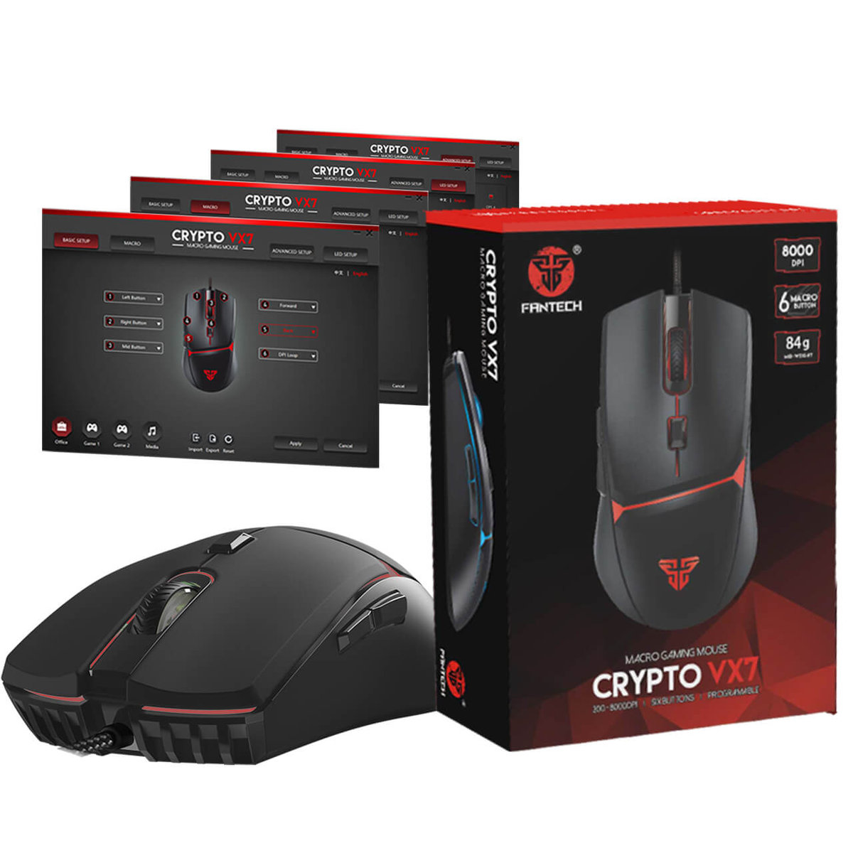 FANTECH Mysz dla Graczy CRYPTO VX7 8000 DPI RGB - FANTECH | Gry i programy  Sklep EMPIK.COM