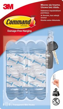 17006 CLR Przeźroczyste haczyki Command, małe, - COMMAND
