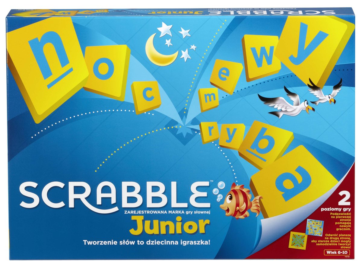 Scrabble Junior, dla dzieci Y9735, gra słowna - Scrabble