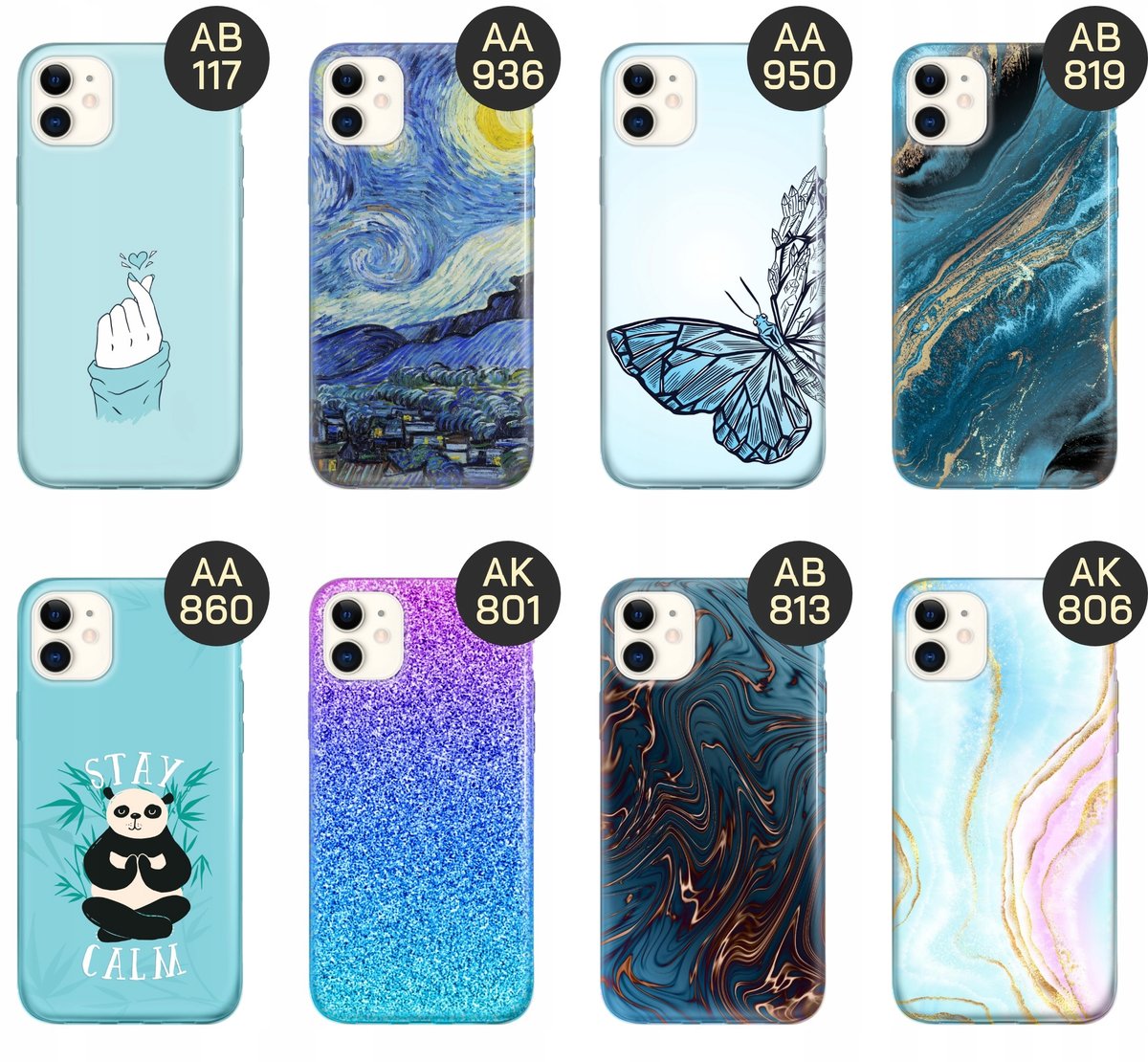 Etui Do Iphone 11 Wzory Niebieskie Blue Blau Obudowa Pokrowiec