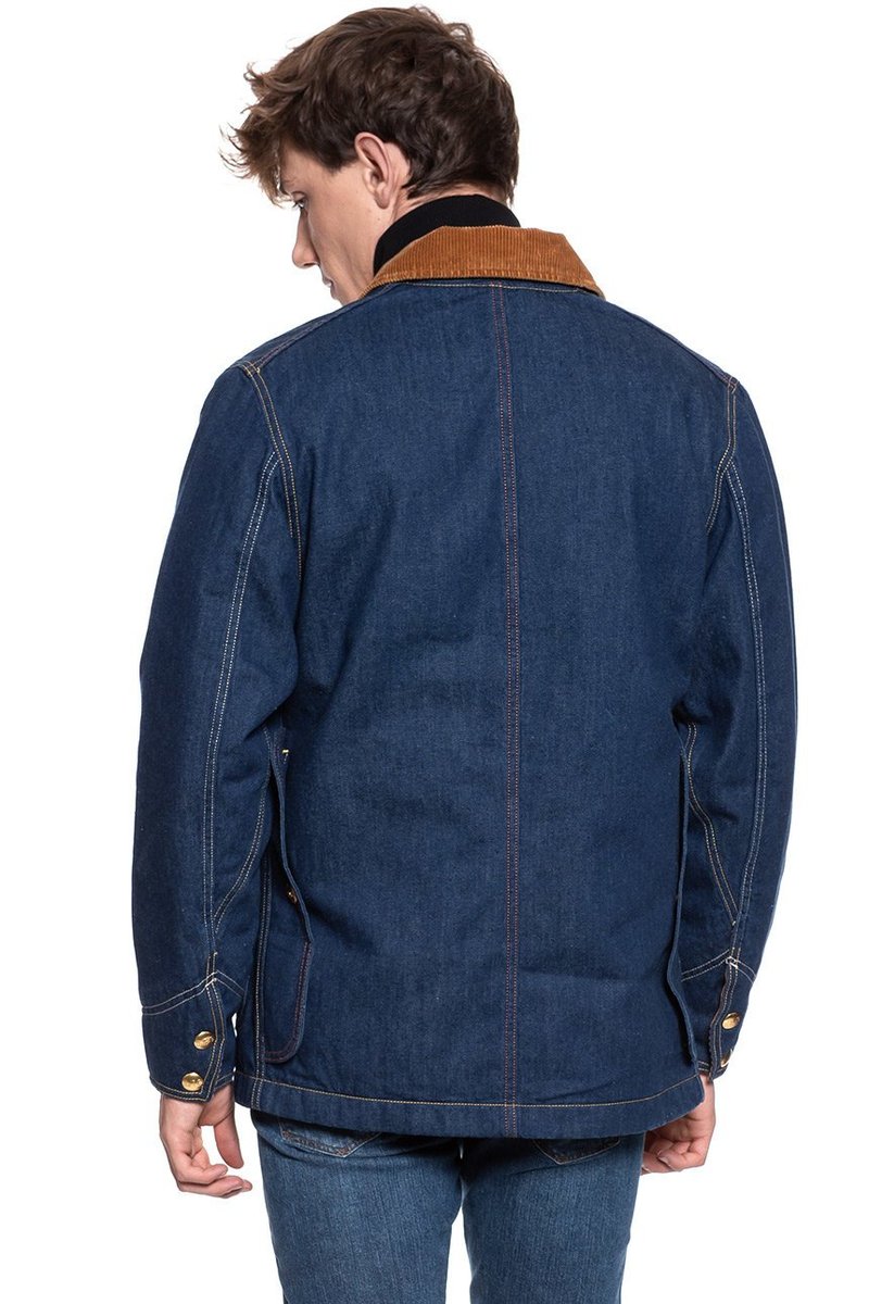 カ*ネ様 Lee×TIMBERLAND デニムカバーオール BOX JACKET Kurtka Jeansowa Lee X Timberland Box Jacket Rinse L87Jgt36-M