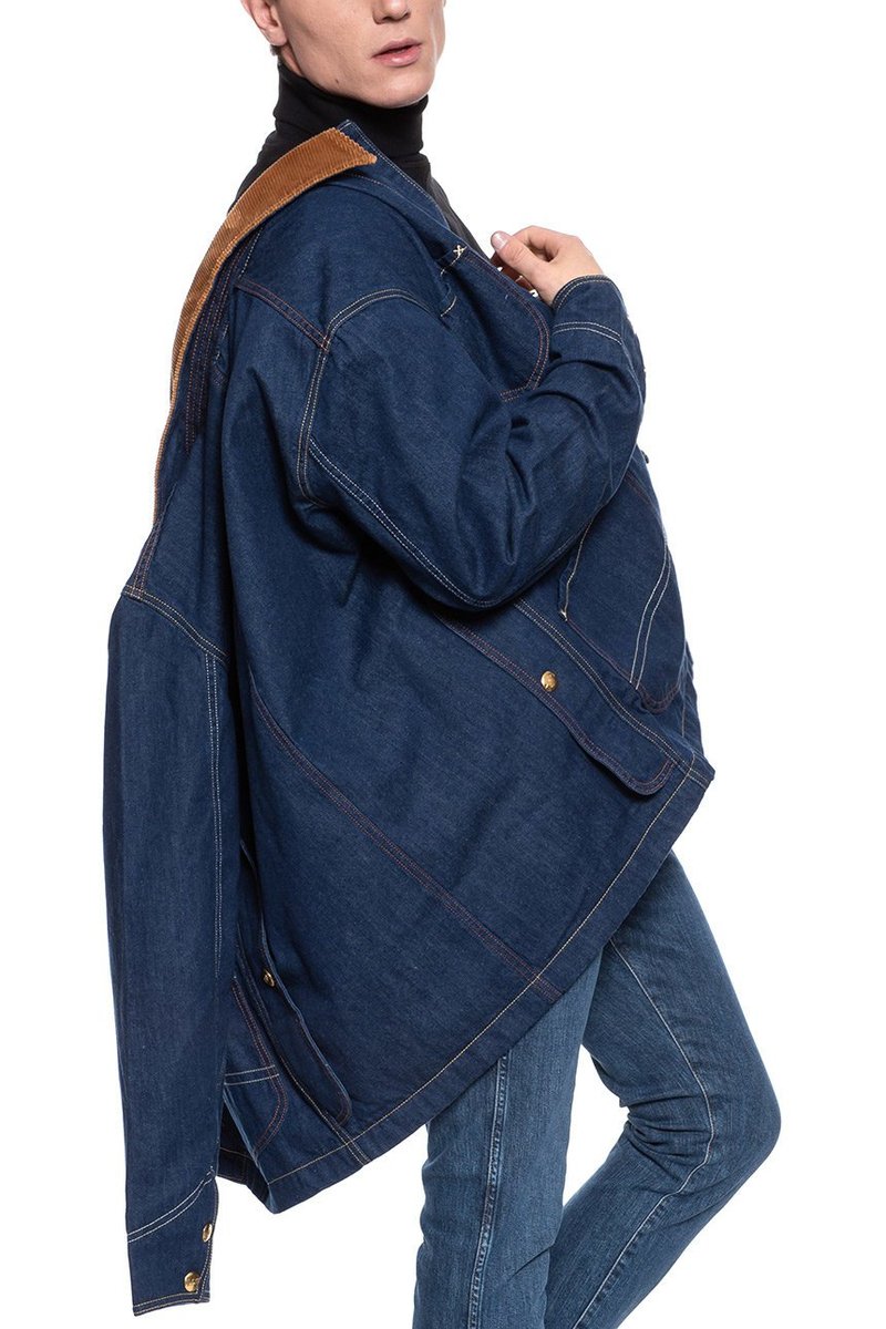 カ*ネ様 Lee×TIMBERLAND デニムカバーオール BOX JACKET Kurtka Jeansowa Lee X Timberland Box Jacket Rinse L87Jgt36-M