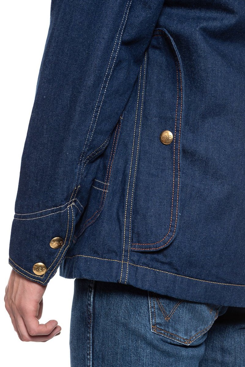 カ*ネ様 Lee×TIMBERLAND デニムカバーオール BOX JACKET Kurtka Jeansowa Lee X Timberland Box Jacket Rinse L87Jgt36-M