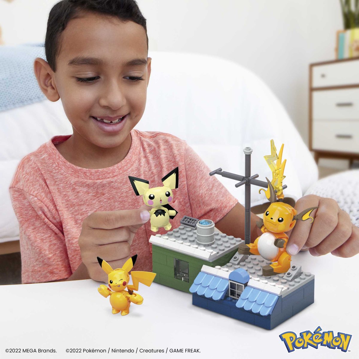 Mega Construx Pokemon, Zestaw Pichu Pikachu Raichu, 159 EL Mega