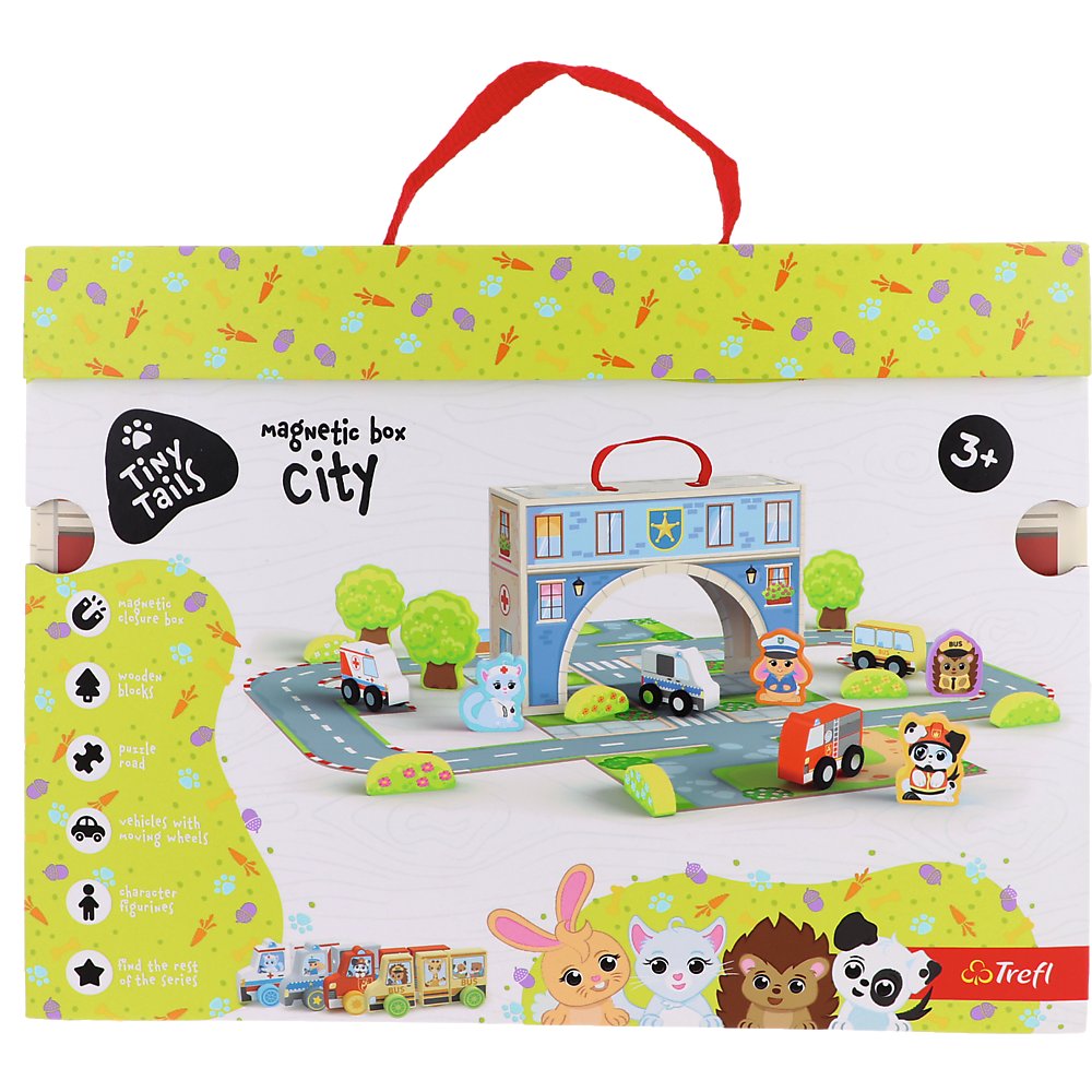 TinyTails(4パック*10枚)セットM Trefl, Tiny Tails, Zabawka drewniana, Magnetyczny kuferek, 61816