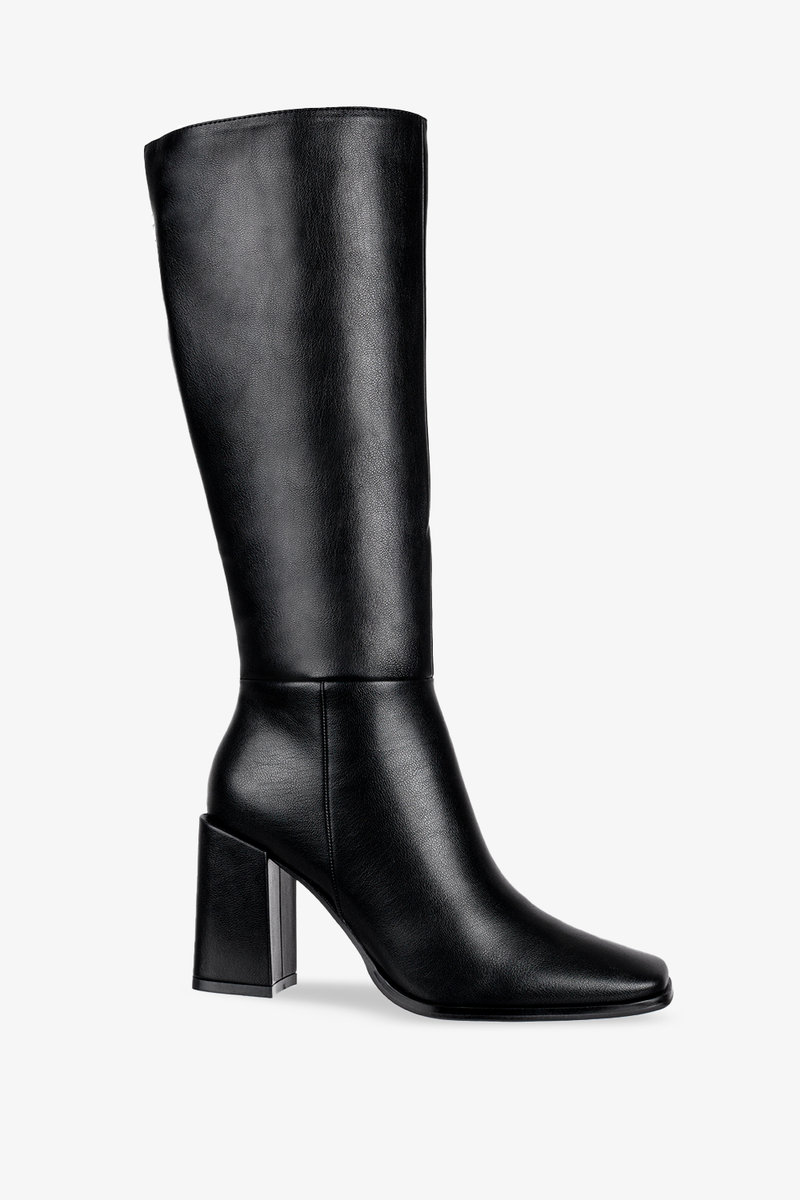 kurichappy様 CZARNE KOZAKI Z BŁYSZCZĄCĄ APLIKACJĄ - M547M8 KAN NERO