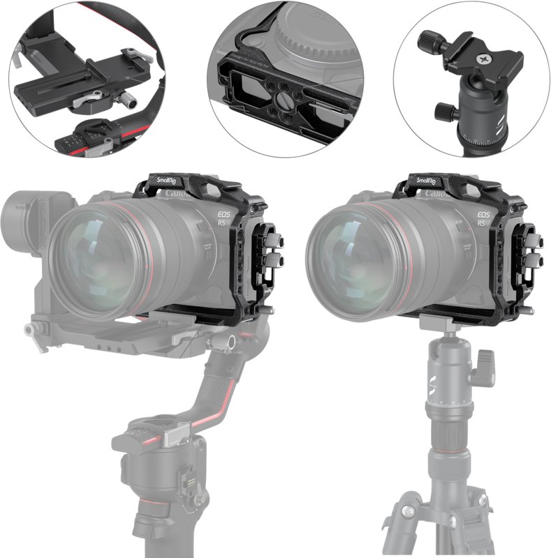 Smallrig 3656 - Półklatka Black Mamba i zacisk kablowy do Canon R5