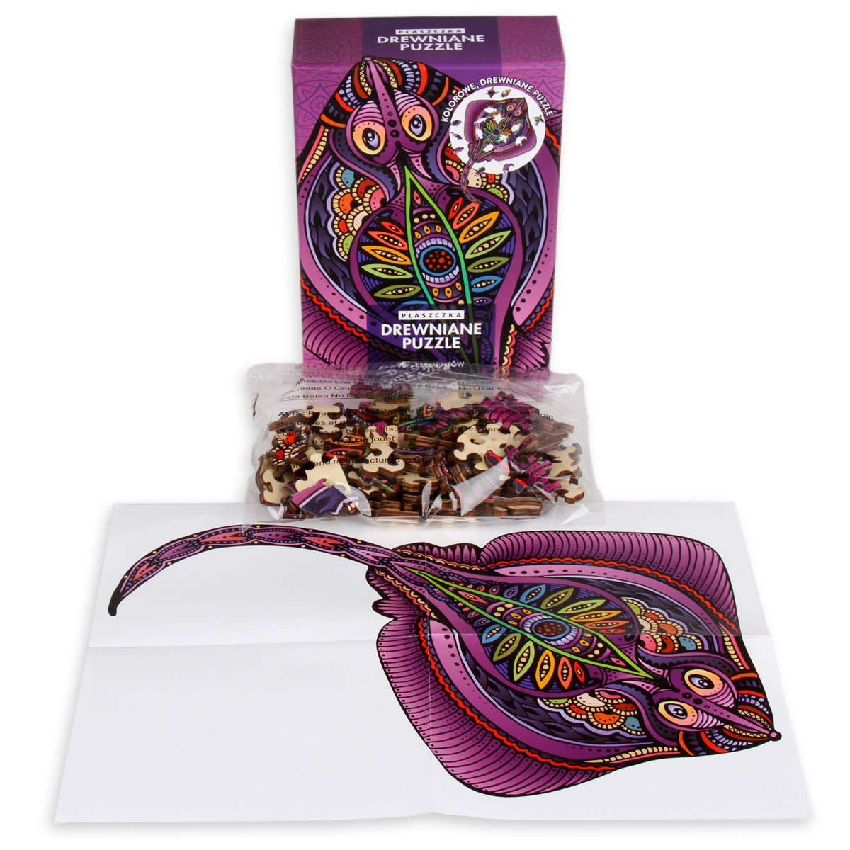 Professor Puzzle, Drewniane puzzle, Płaszczka, 95 el. - Professor