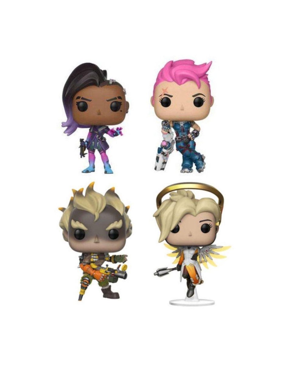 Funko POP! Overwatch Sombra Zarya Junkrat Mercy 4pak SE Glow