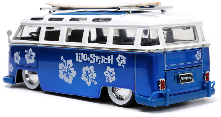 Auto metalowe Volkswagen T1 Bus z figurką Stitch 1:24