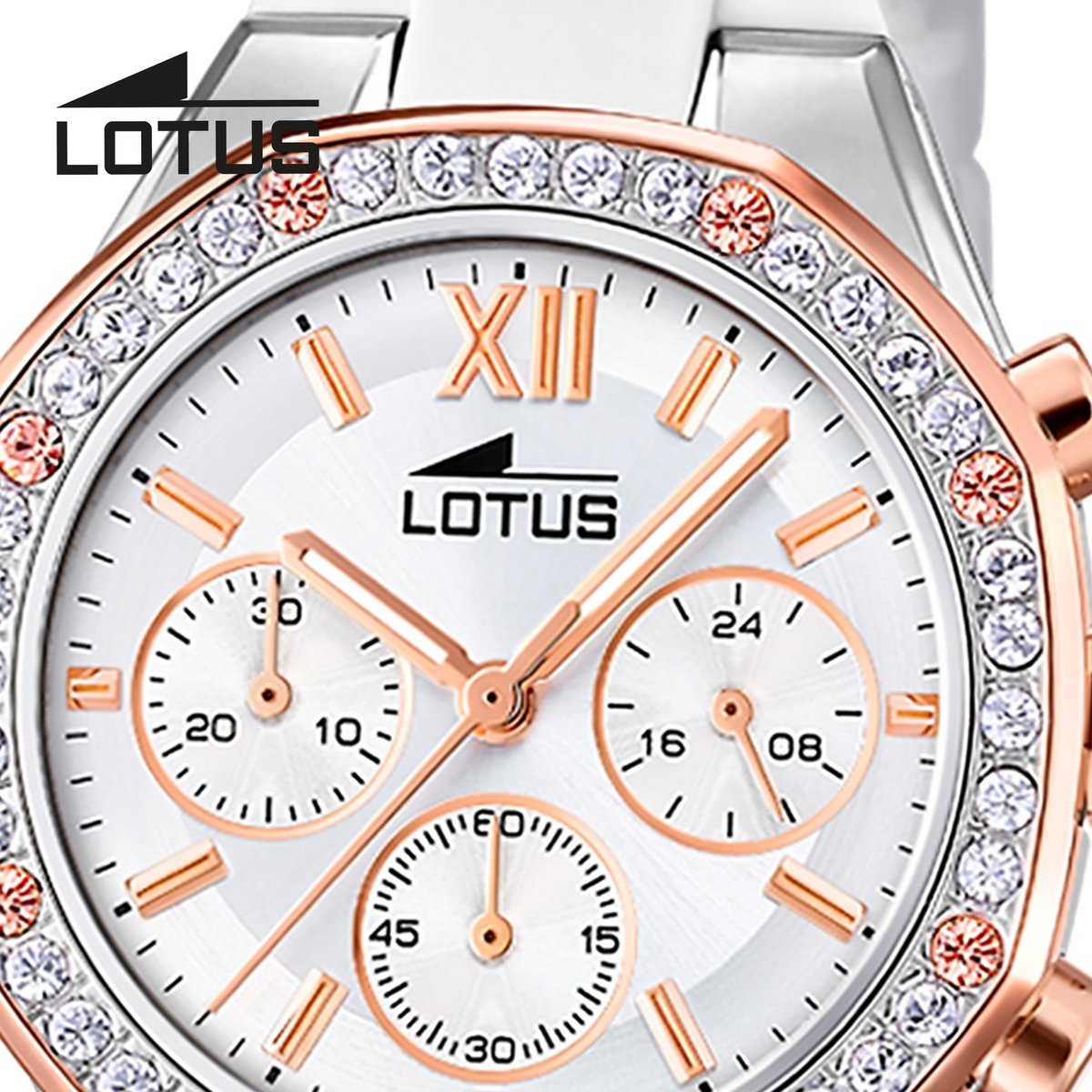 レアデック　lotus Zegarek damski Lotus ze stali nierdzewnej biały Lotus