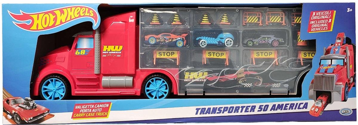 Hot Wheels Transporter z autkami pojazd 50 America 3 autka i akcesoria drogowe