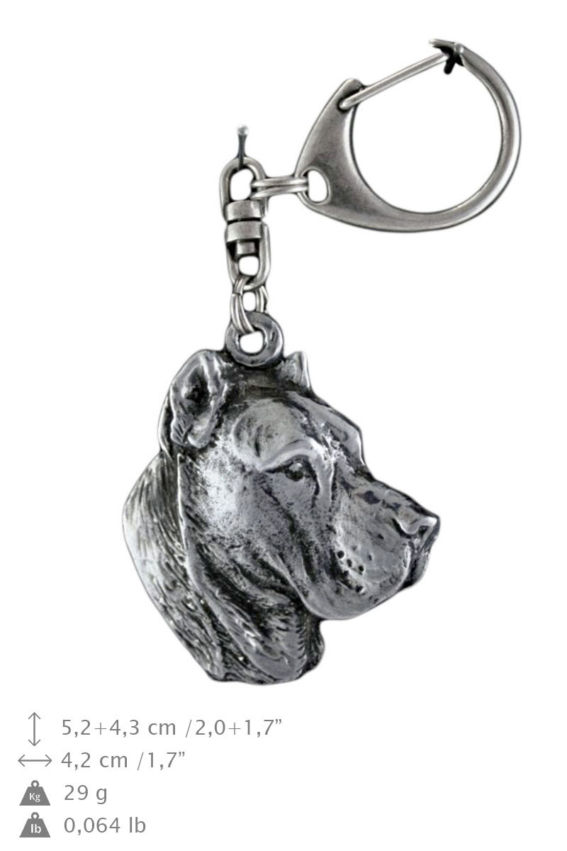 Presa Canario, Perro de Presa Canario Keyring, Gold 2024 plated keychain, Key ring with a dog, Solid key pendant, Gift Box available