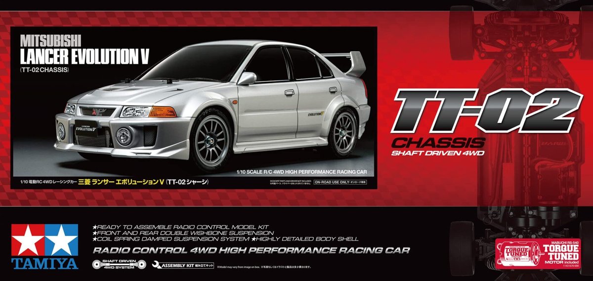 Tamiya 58713 1:10 Rc Mitsubishi Lancer Evo V Tt-02 - Zdalnie