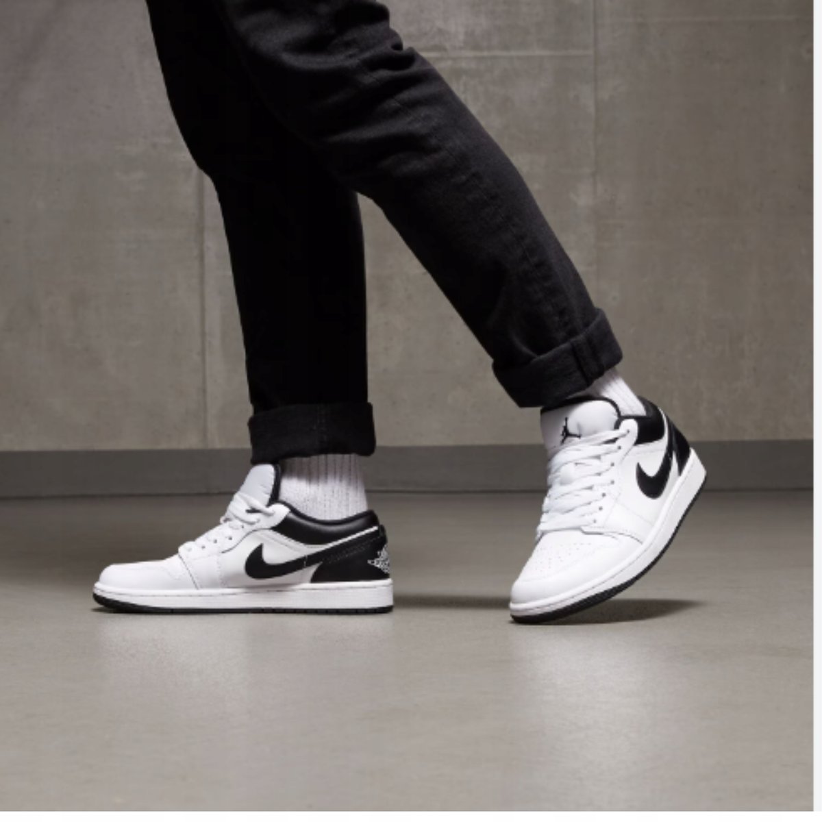 Air Jordan 1 Low Men’s 27.5 cm Buty sportowe Nike AIR JORDAN 1 LOW czarne białe skórzane rozmiar