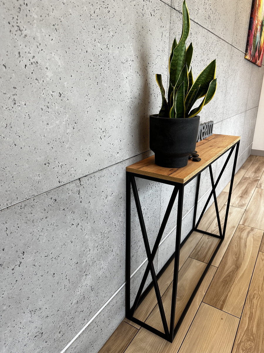 サンドイッチテーブル Konsolka, Konsola, Toaletka, Styl Loft 100X25X80 Z X Po Bokach