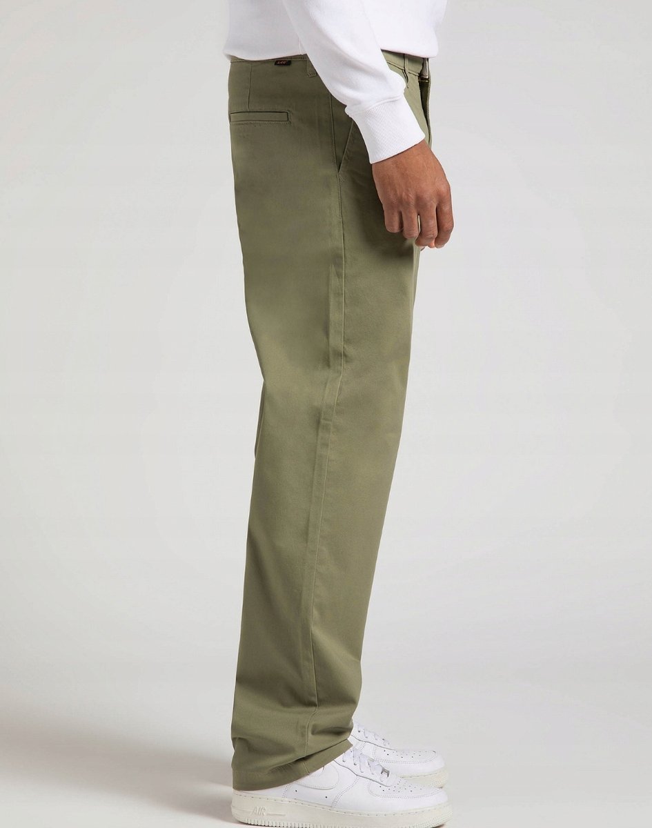 Lee LOOSE CHINO Olive Chetopa Twill BARDZO LUŹNE ZIELONE