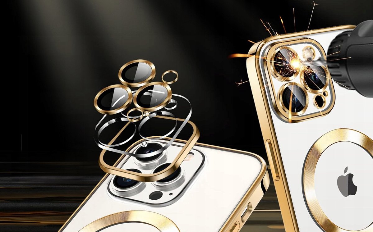 Case do iPhone 12 Pro złoty do MagSafe złote etui ochrona aparatu