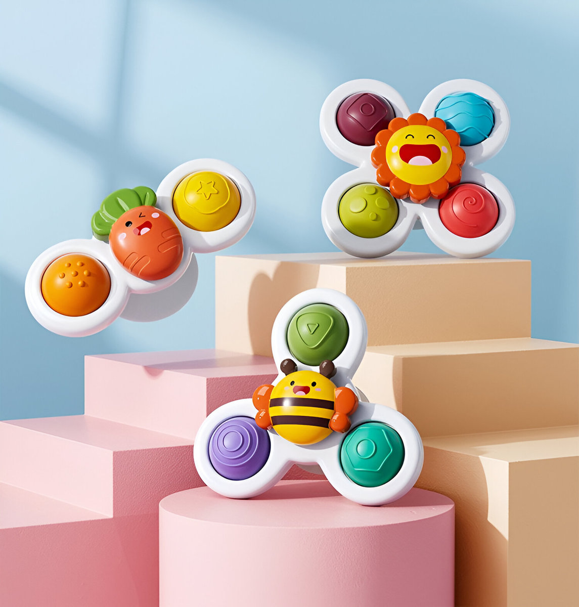 Fidget Spinner Z Przyssawką Sensoryczną Kąpiel Prezent Grzechotka