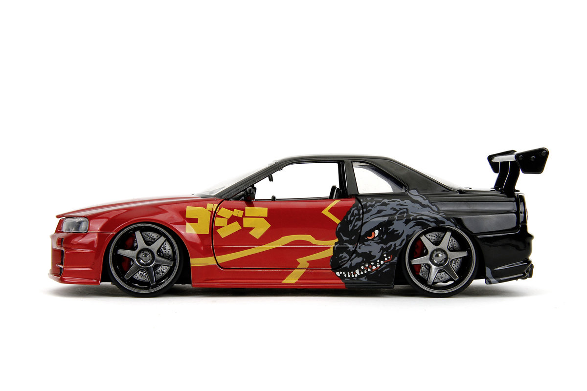 JadaToys 1/24 日産スカイラインGT-R（R34） JADA GODZILLA 2002 NISSAN SKYLINE GT-R R34 1:24 NOWY METAL