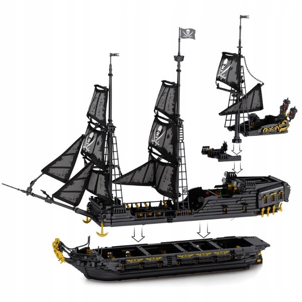 KLOCKI REOBRIX THE BLACK PEARL CZARNA PERŁA STATEK PIRACKI