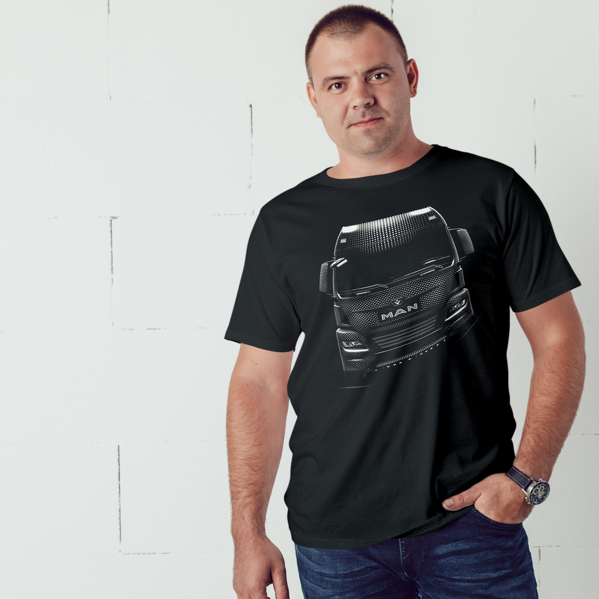 Czarny T-SHIRT NA PREZENT bawełniana męska KOSZULKA Z