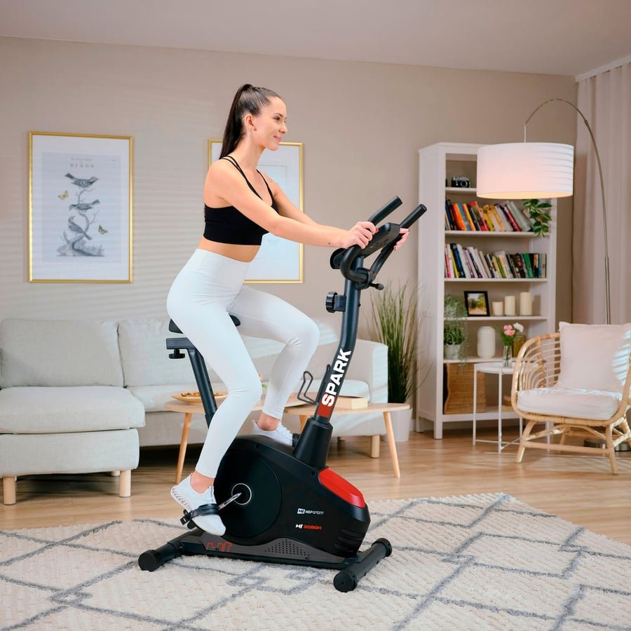 Hop-Sport, Rower magnetyczny HS-2080, Spark, czarny-czerwony