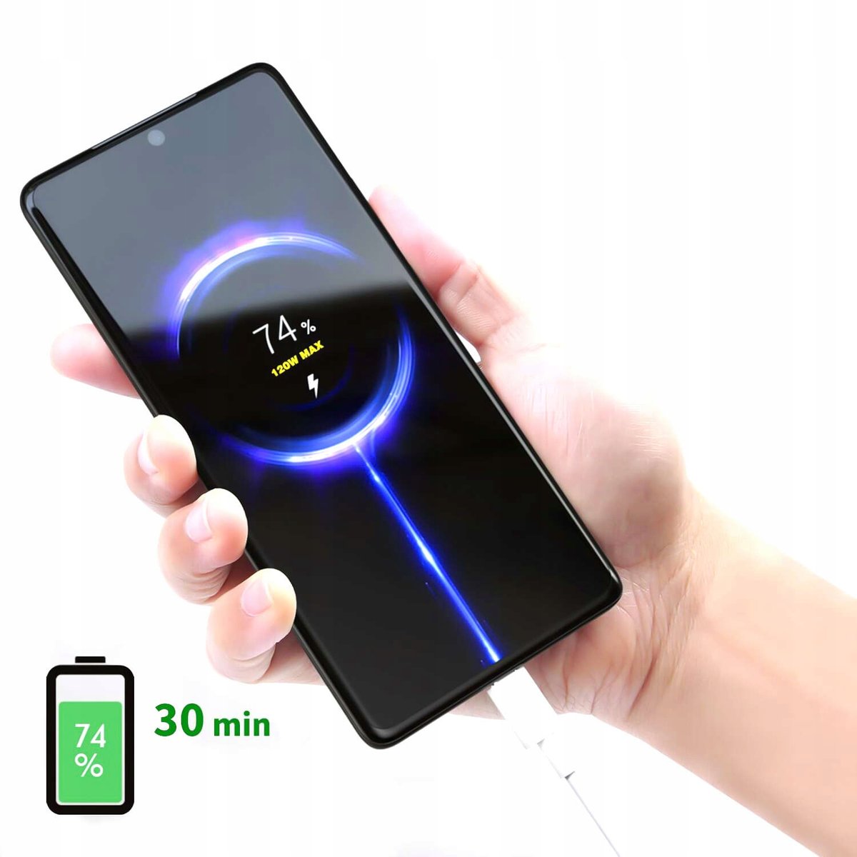 Caricabatterie 120W HyperCharge Per Xiaomi POCO F7 Ultra E Redmi Note 13/14/15 Pro+ – Ricarica Rapida Con Cavo USB-C Da 1m, Compatibile Anche Con 17 Ultra E Black Shark