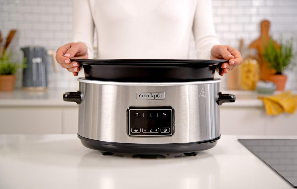 Karuru　新品未開封Crock-Pot Slow Cooker Crock-Pot CSC025X wolnowar, Slow Cooker, chrom, 3,5 l, stal
