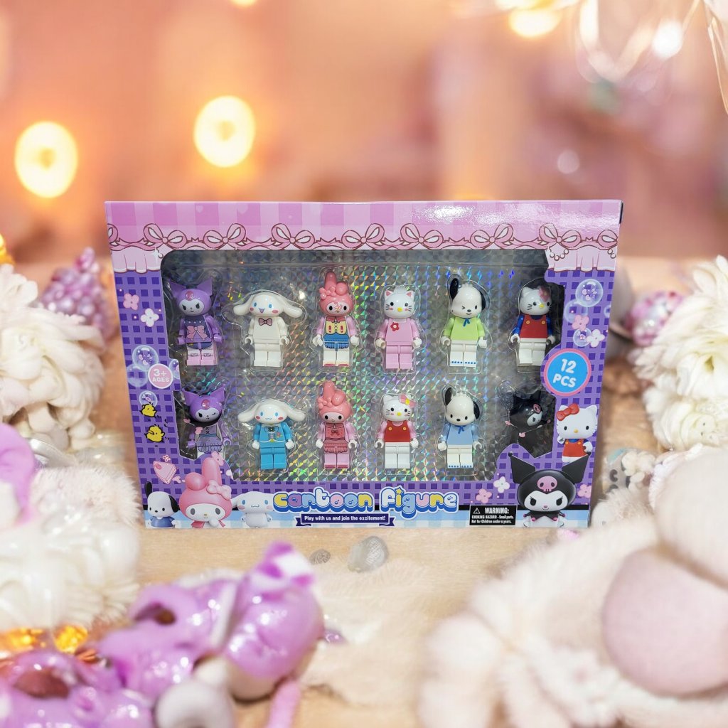 Klocki Kuromi Hello Kitty MINI FIGURKI 12 szt LUDZIKI POSTACIE +