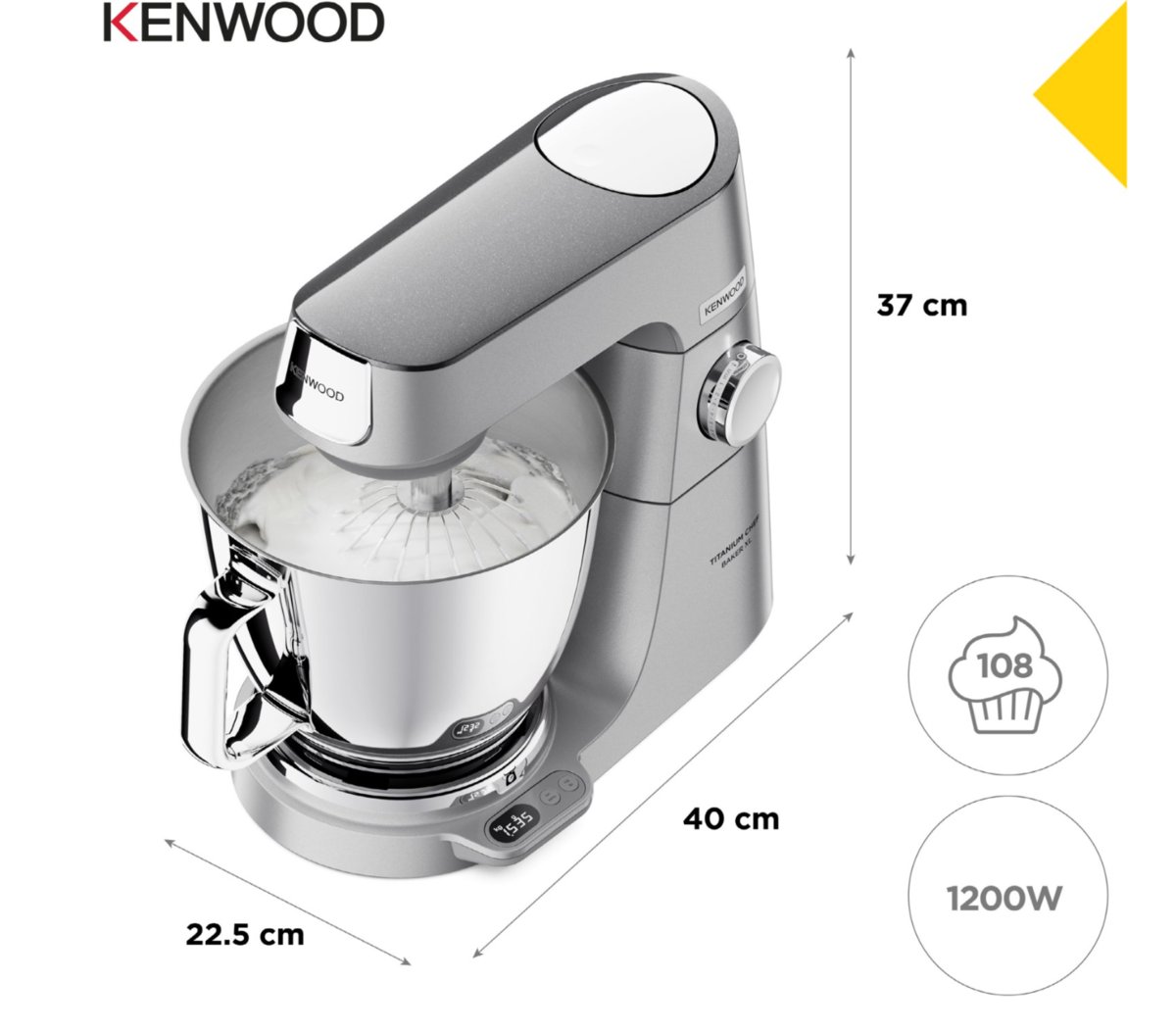 Kenwood Kvl85.594Si Titanium Chef Baker Xl 1200 W Srebrny