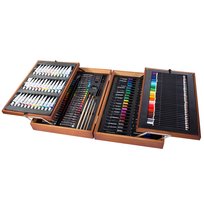 174 el. zestaw artystyczny do malowania i rysowania w drewnianym pudełku