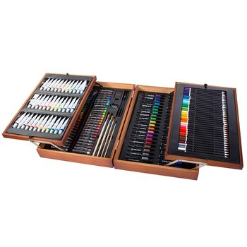 174 el. zestaw artystyczny do malowania i rysowania w drewnianym pudełku - Timeless Tools